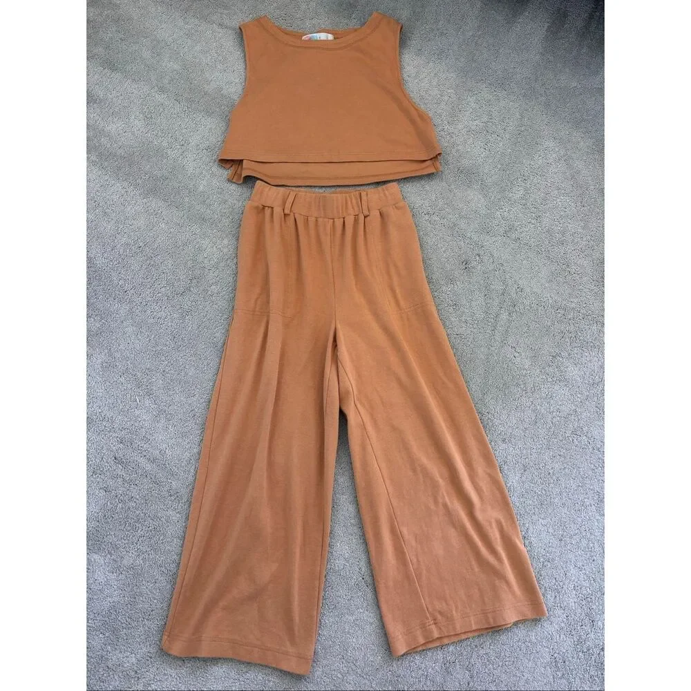 Free People Coastal Lounge Wide Leg Beach Set, XS  F39